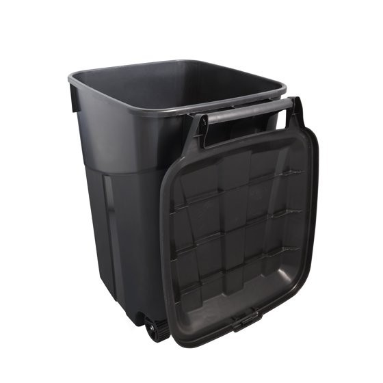 (2 pack)Hyper Tough45 Gallon Wheeled Heavy Duty Plastic Garbage Can,Attached Lid
