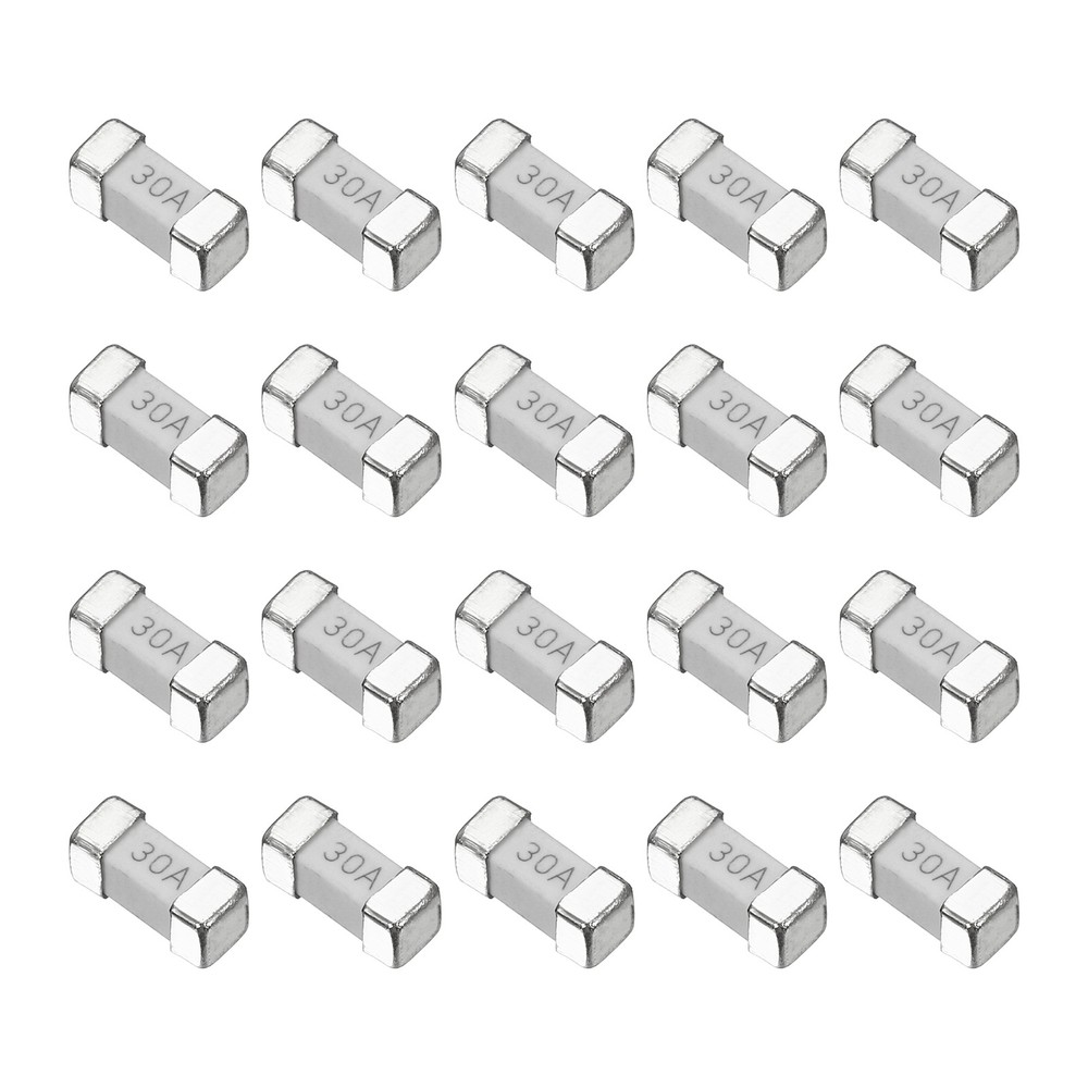 20 Pack 250V 30A Surface Mount Device Fuse 1808 Square Ceramic Fuses, Silver
