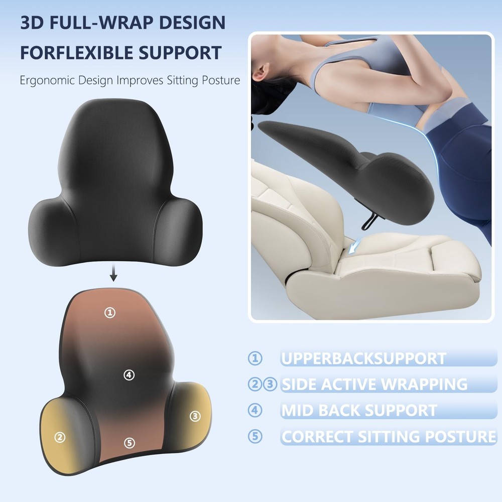 Support Pillow with Fixed Chuck | Ergonomic Memory Foam Cushion Black