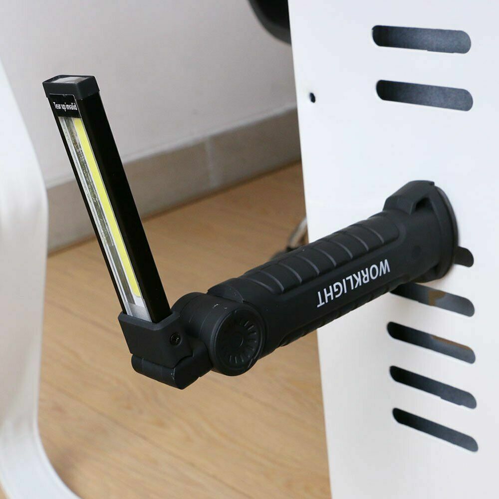 2 Rechargeable COB LED Slim Work Light Lamp Flashlight Inspect Folding Torch USA