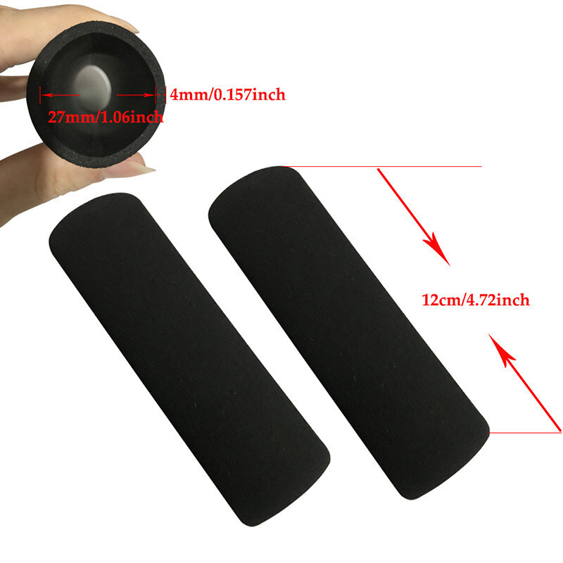 Motorcycle Foam Anti Vibration Comfort Handlebar Grip Covers Protector Black 2Pc