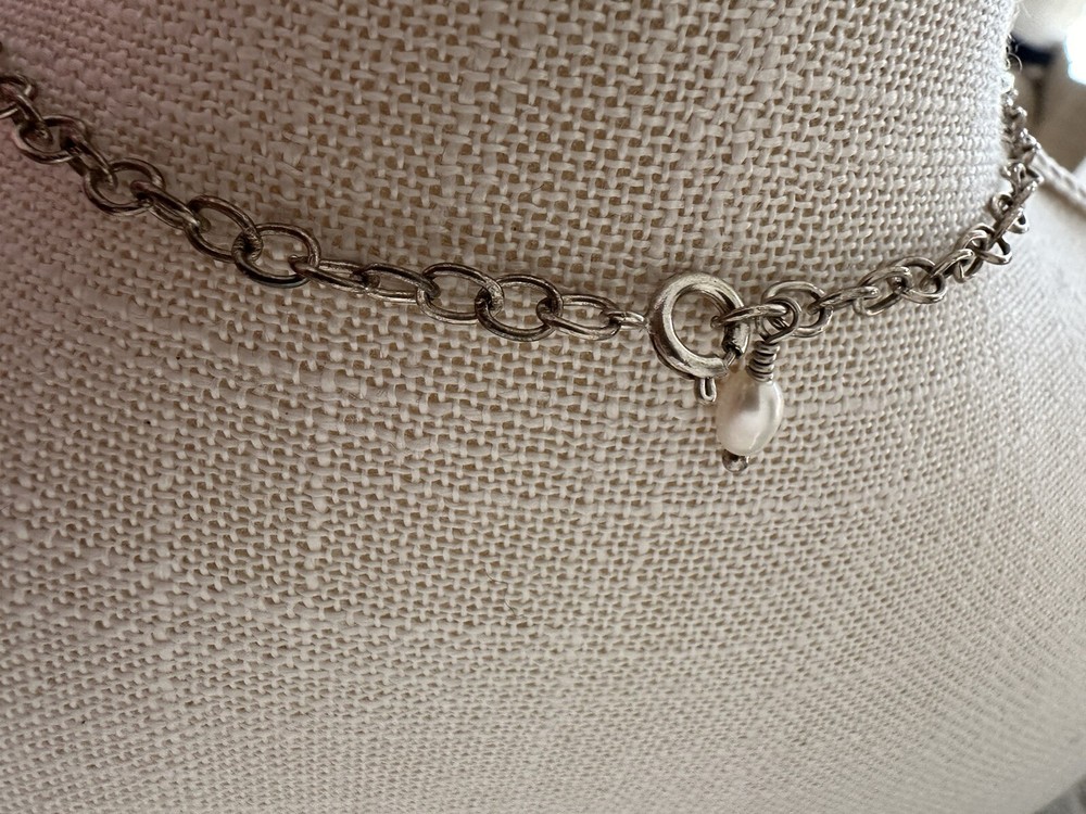 Wool & Wire Stitch Marker Necklace 36” Adjustable Crafting Sewing Fan