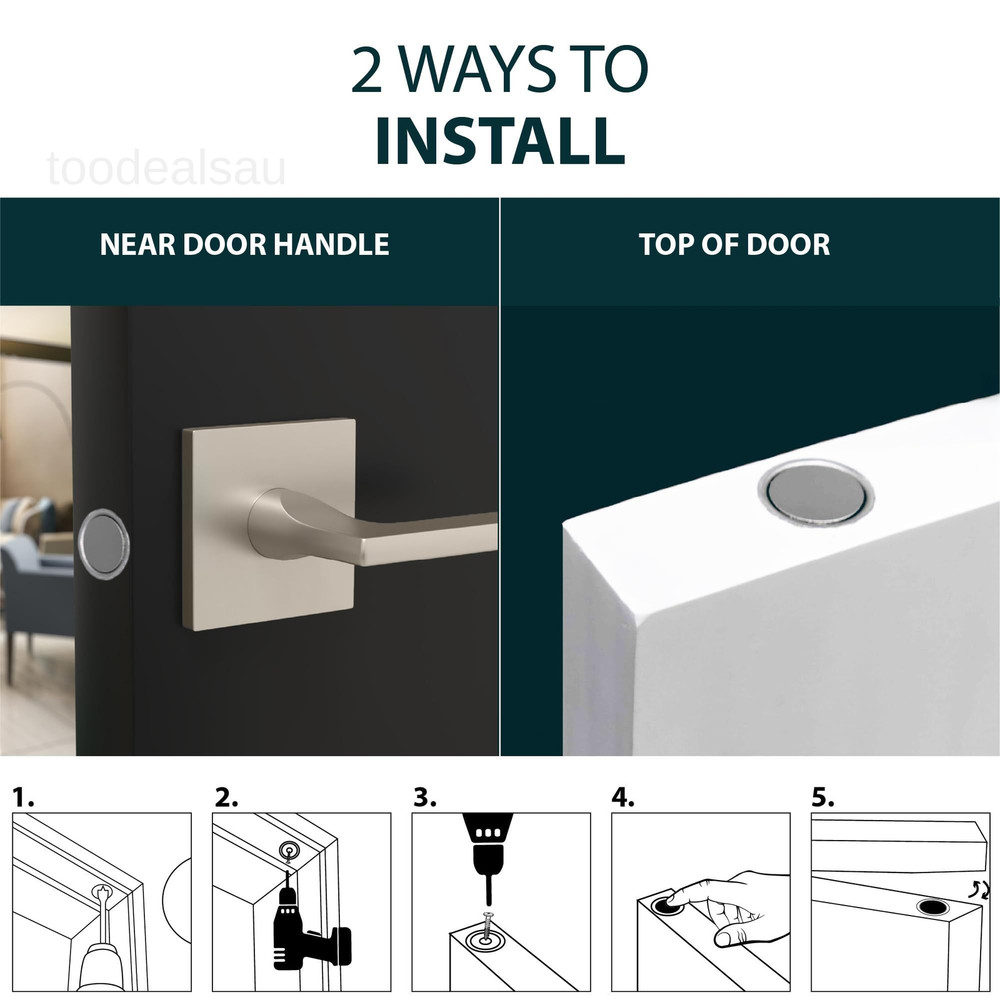 Concealed Magnetic Door Catch for Dummy Doors, 1 Pack, Gray