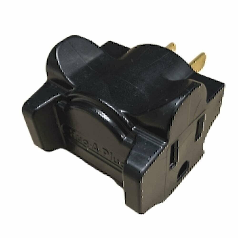 Black Hug-A-Plug Dual Outlet Wall Adapter Plug - New