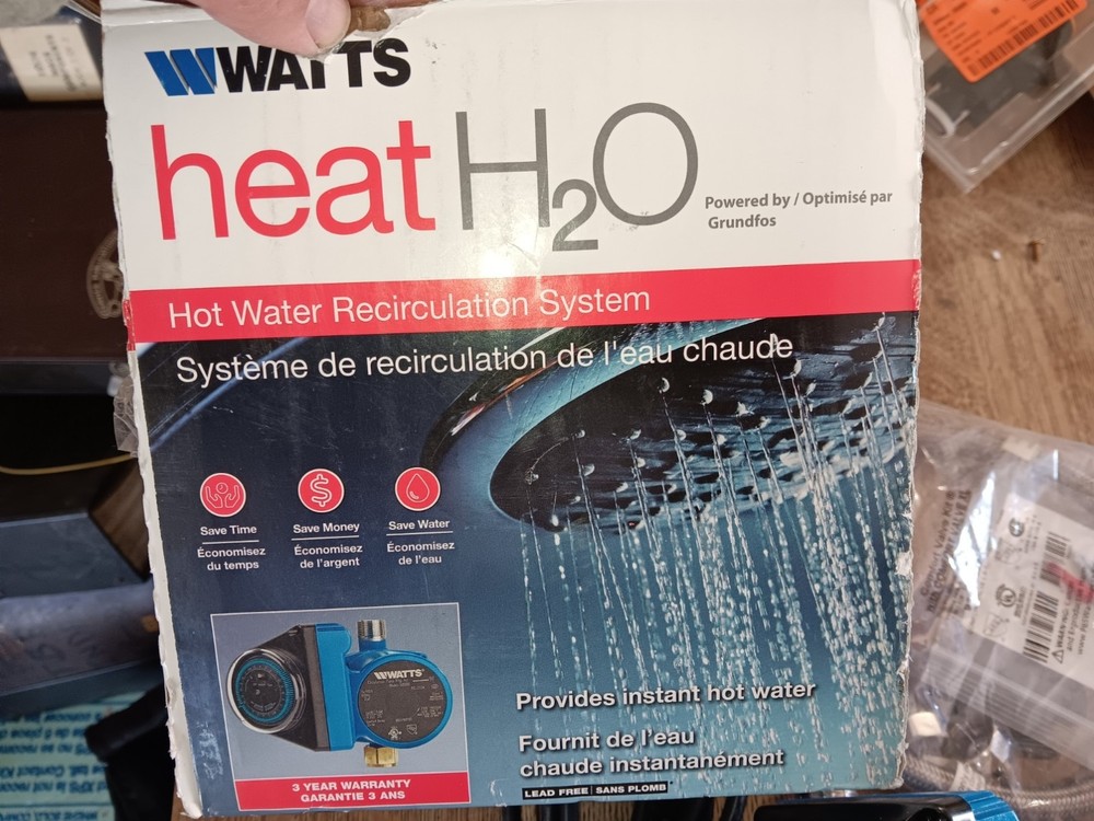 Watts Hot Water Recirculation System, heat H2O, 24 Hr Programmable Timer