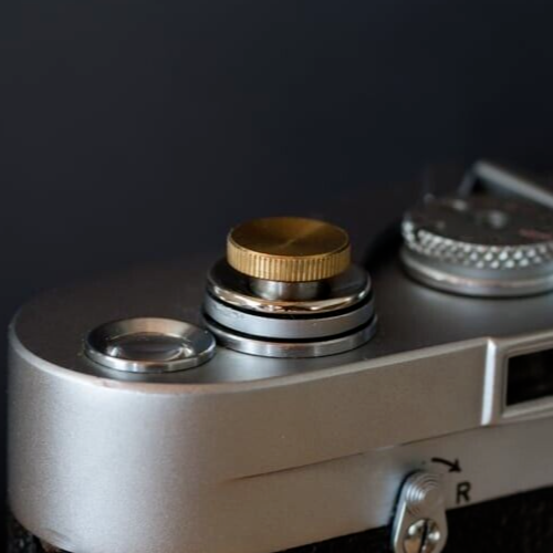NANIGASHI Shutter Release Button Brass Base finish SMALL Made in Japan