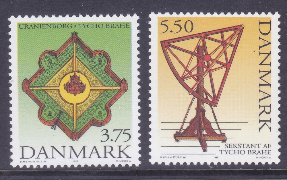 Denmark 1035 MNH 1995 Uranienborg Observatory & Sextant Issue