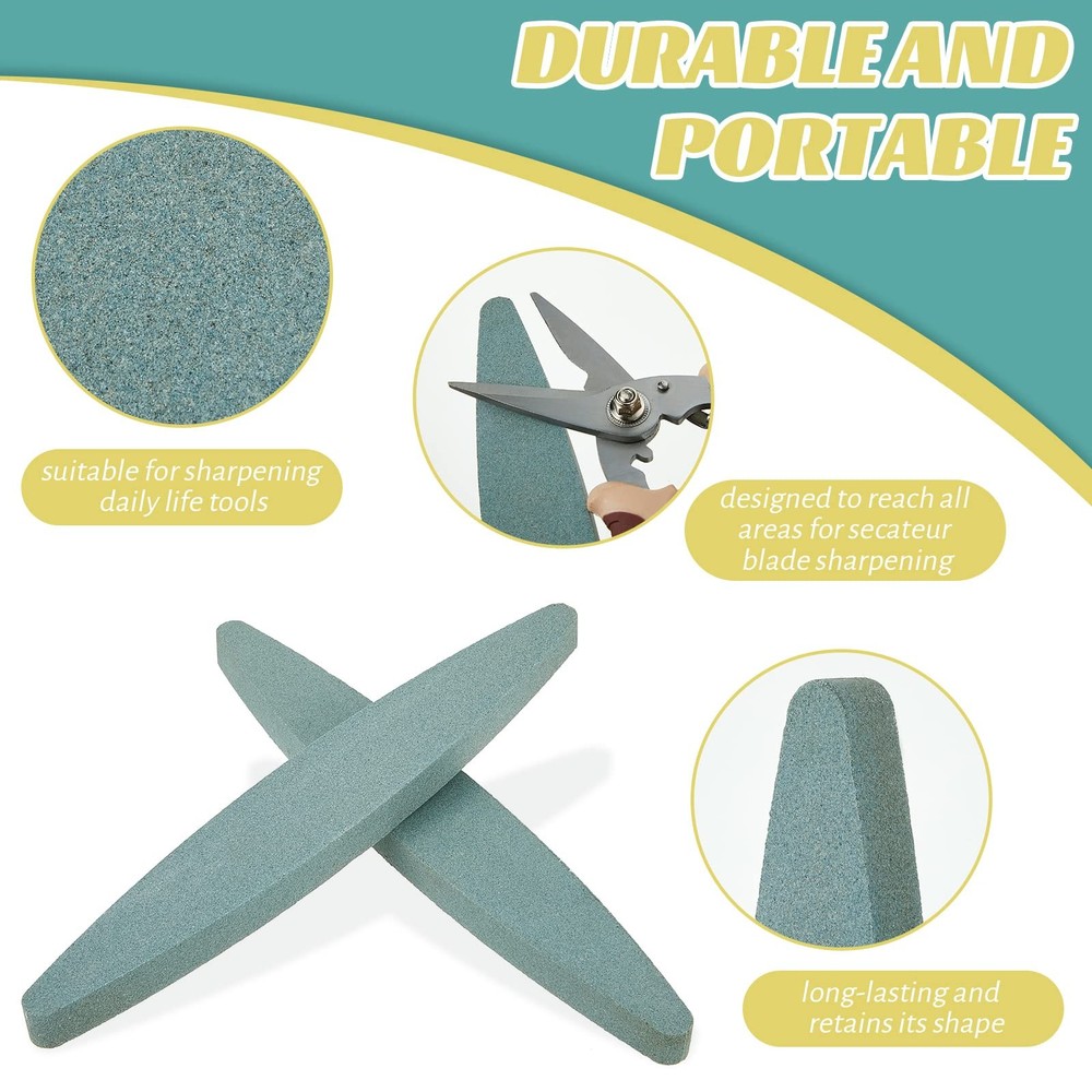 2 Pieces Garden Sharpening Stone for Diamond Coated Sharpener Gray