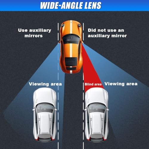 2PCS Rectangle Blind Spot Mirror for Car, Frameless Adjustable 049/Frameless