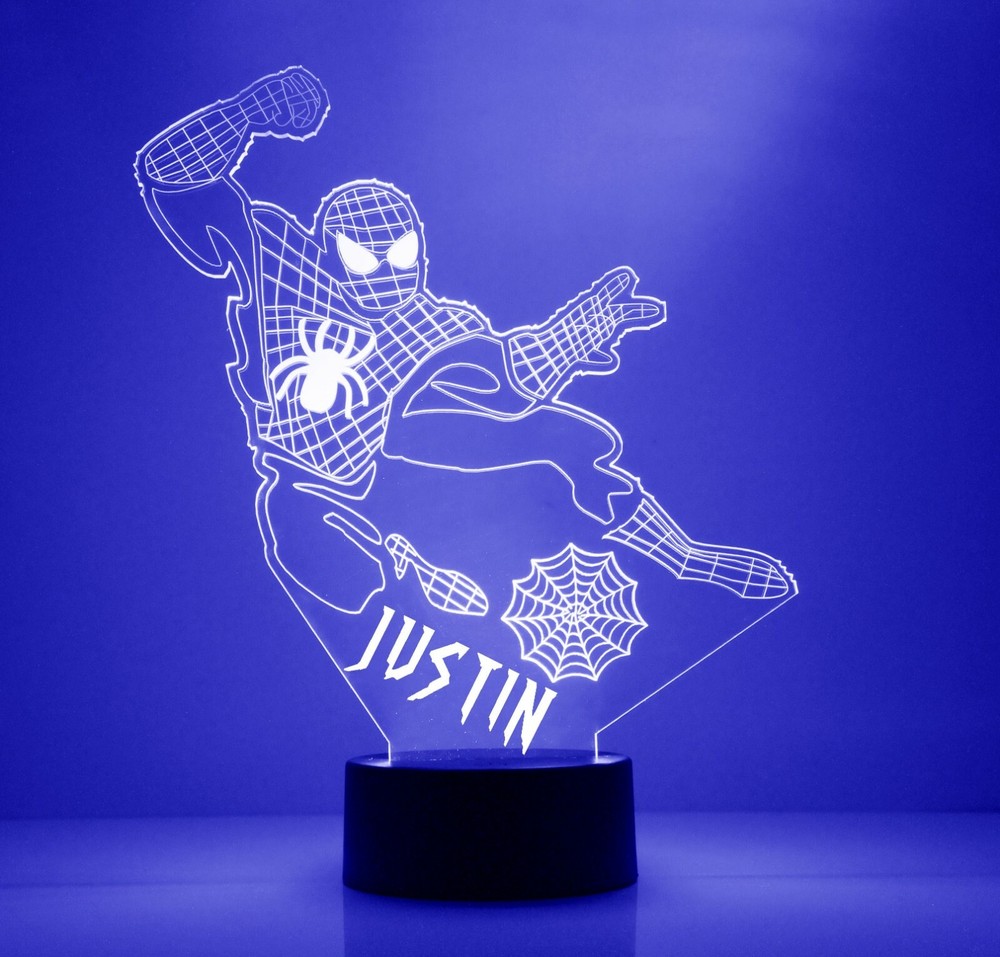 Spiderman Personalized FREE Superhero LED Night Light Lamp with Remote Control