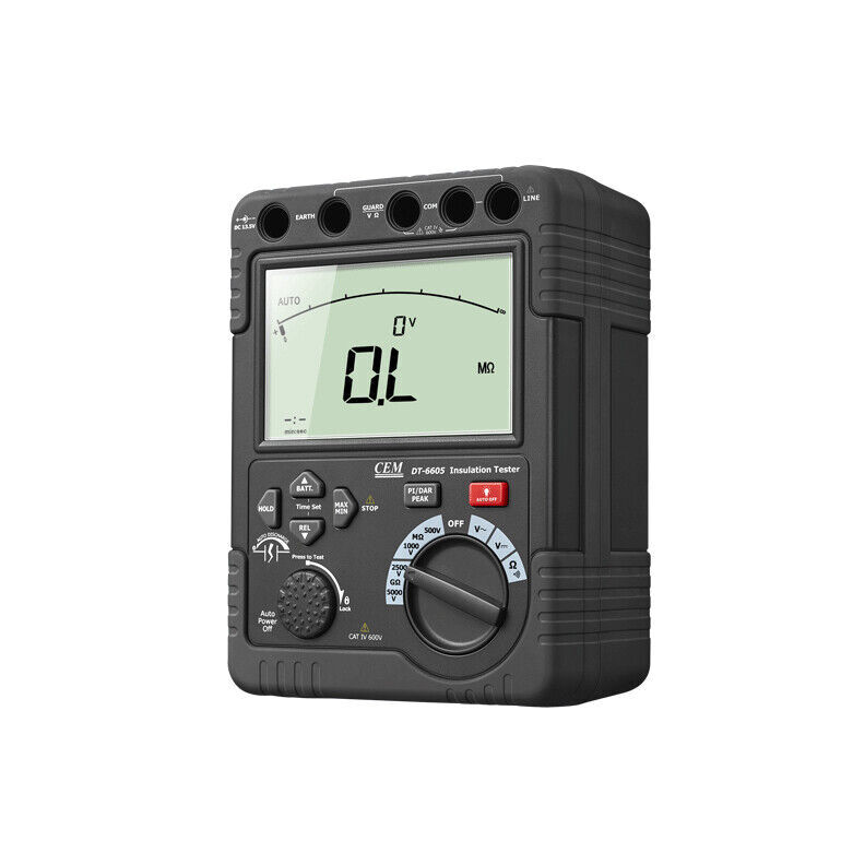 CEM DT-6605 High Voltage Insulation Tester Large 6000 Counts Digital Display KD