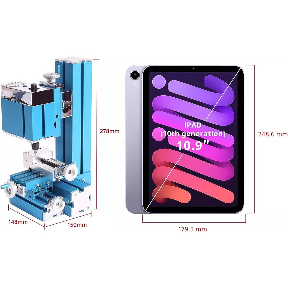 36W Mini Milling Machine DIY Woodworking Soft Metal Lathe Hobby Processing Tools