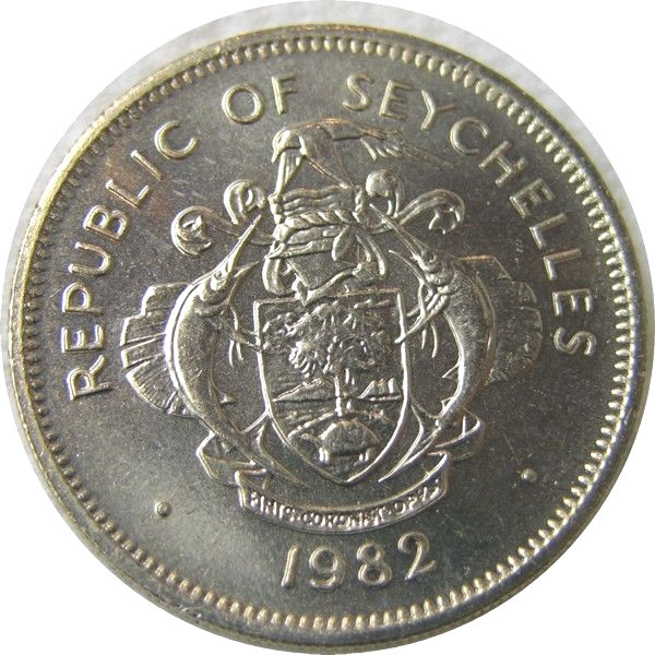 elf Seychelles 1 Rupee 1982 Triton Conch Turtle