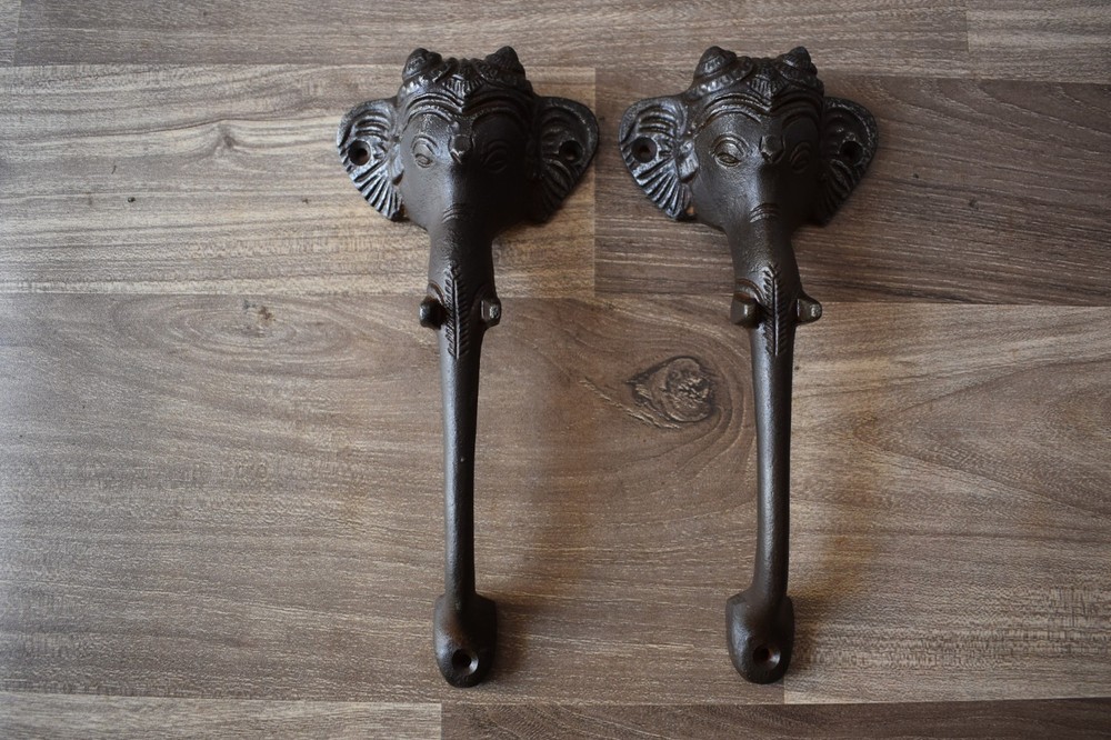 Lord Ganesha Door Cupboard Cabinet Handle Puller Ganesh Iron Decor rustic 2 pic