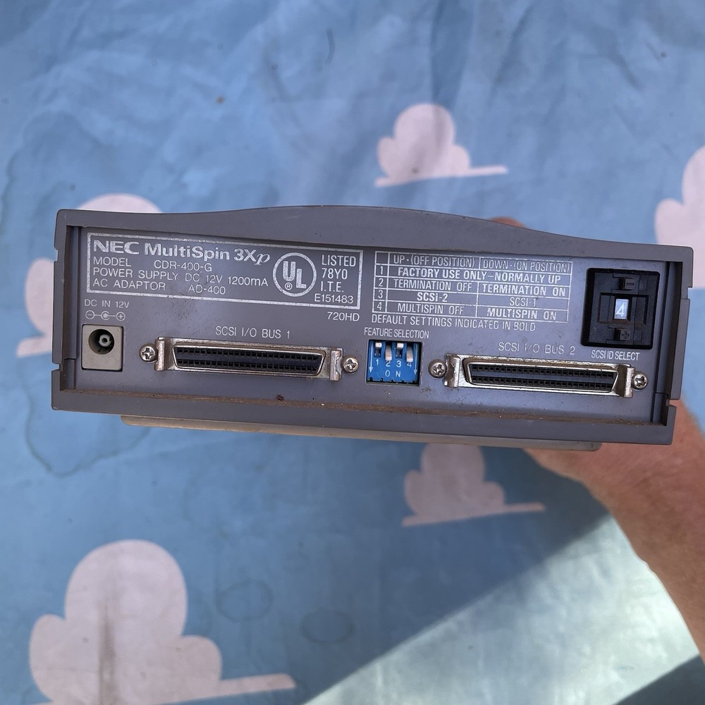 NEC MultiSpin Blue 3Xp External CD-ROM Drive Vintage Retro PC 1993