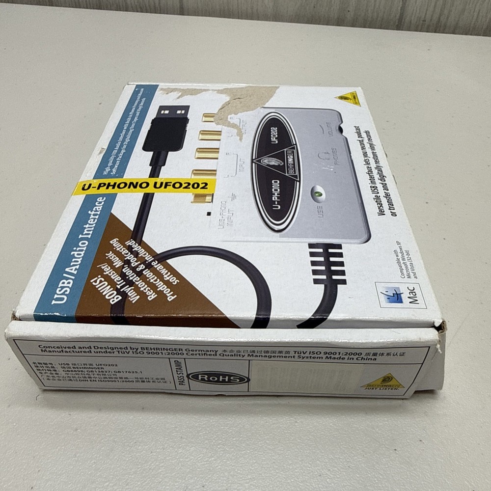 Behringer U-Phono UFO202 USB Audio Interface w/ Phono Preamp