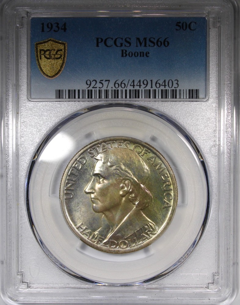 1934 Boone Commemorative Half Dollar PCGS MS66 Gem Quality Toned