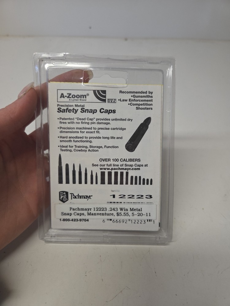 (3) A-Zoom .243 Win Snap Caps In Packaging