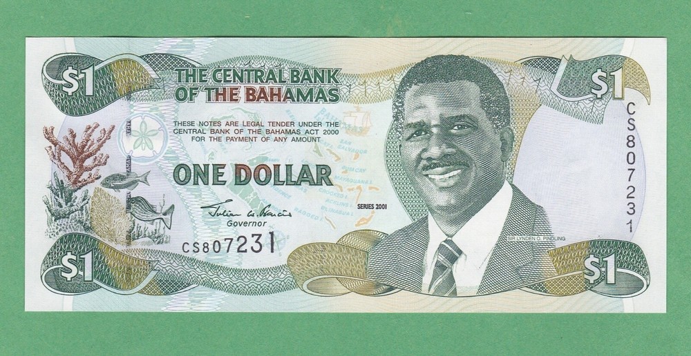 Bahamas 1 Dollar  Note  P-69   UNCIRCULATED