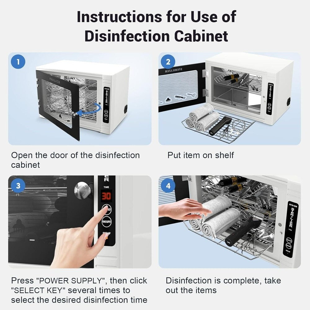 Professional UV Sterilizer Cabinet, Sterilization of 99% Small Medium Items B022