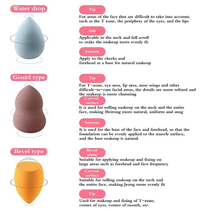 6 Pcs Makeup Blender Beauty Sponge Set - Multi-color