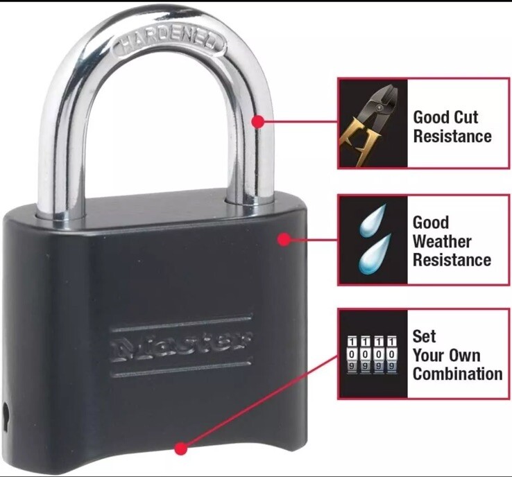 Master 178D Lock, Set Your Own Combination Lock, Weatherproof Code Lock