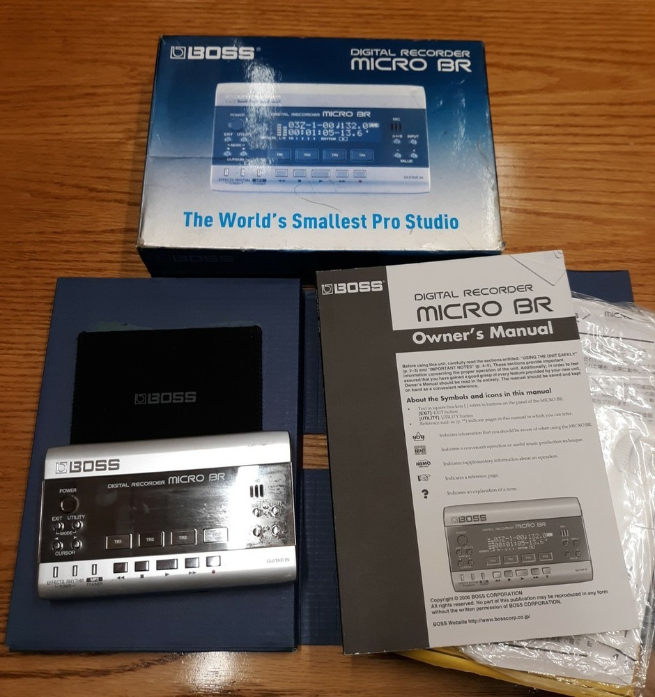 Boss Micro BR Digital Recorder Portable Studio Turns On Untested Box Accessories