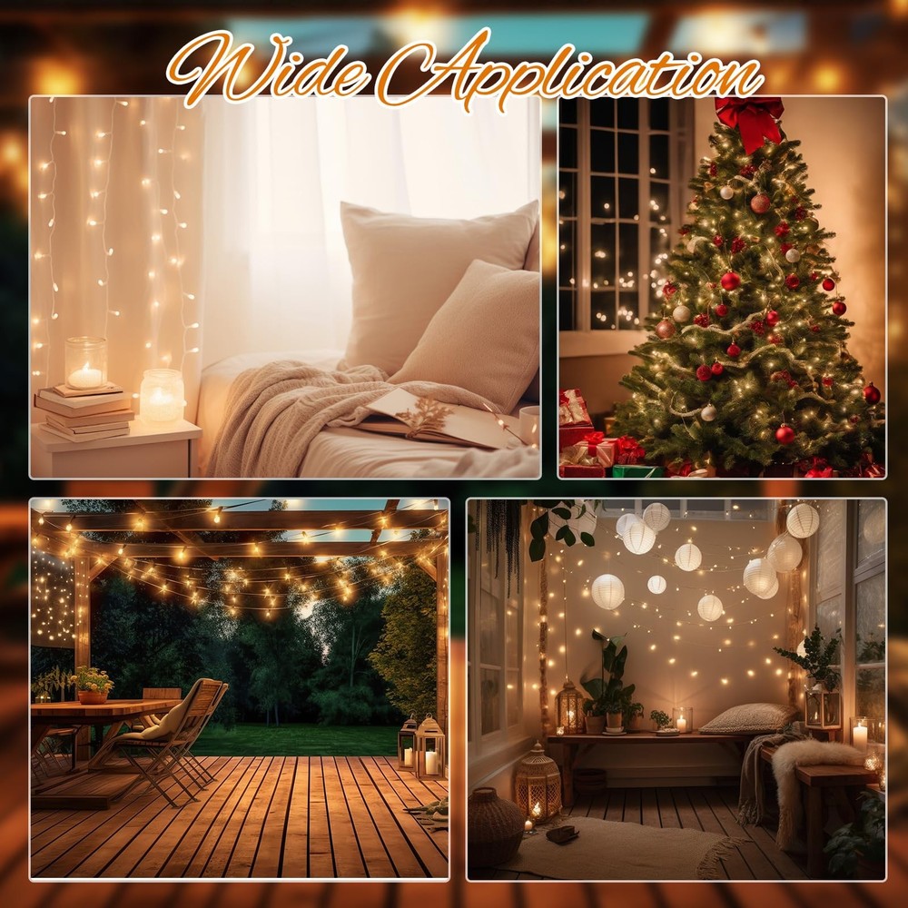 Mudder 200 Count Replacement Christmas Tree Green Base With Warm White Bulb