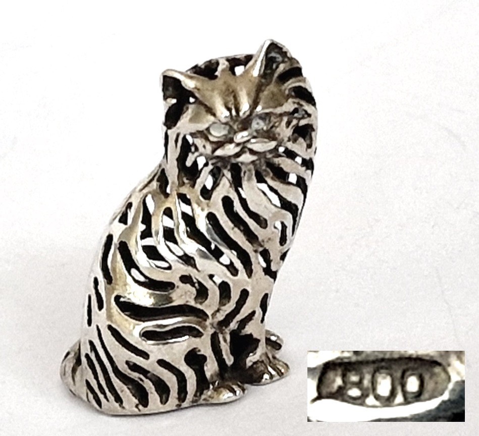 Decorative Figure Cat 800 Silver Z520