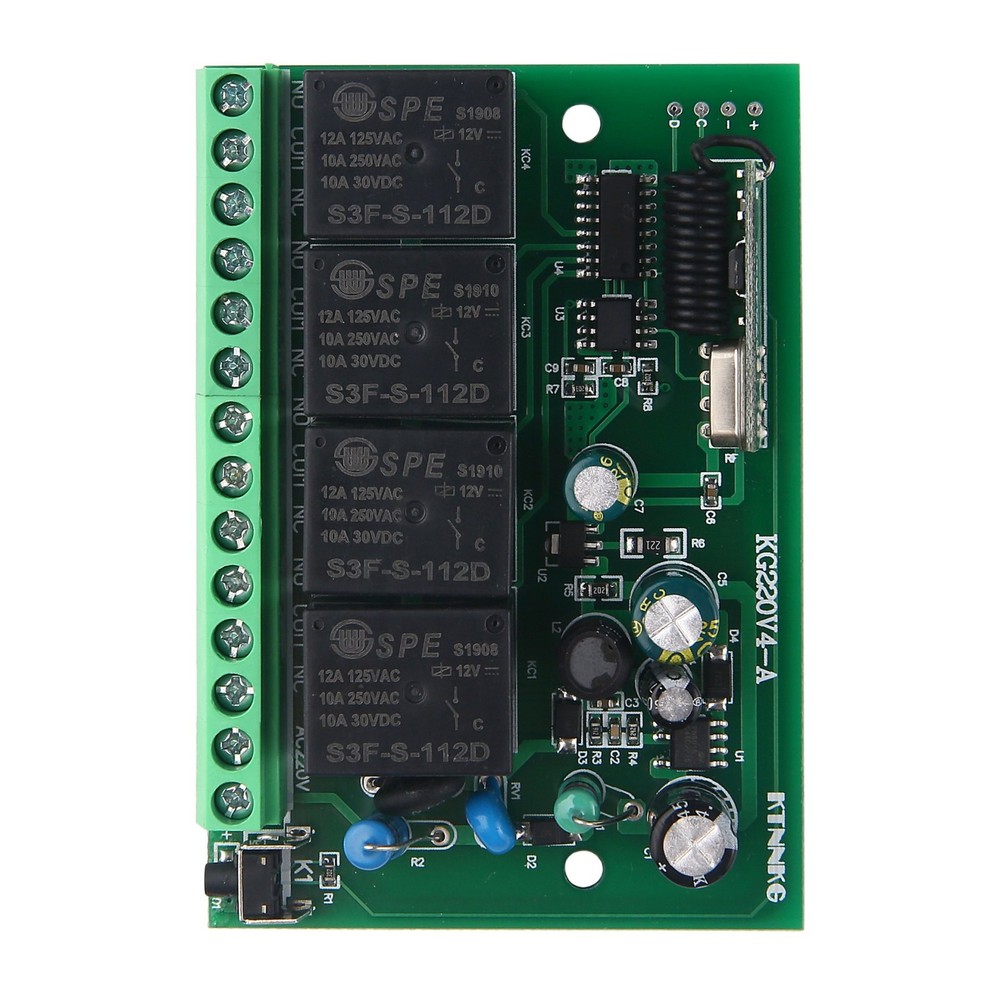 Light Controller Transmitter+Receiver 4 Channel Relay Switch Remote Control