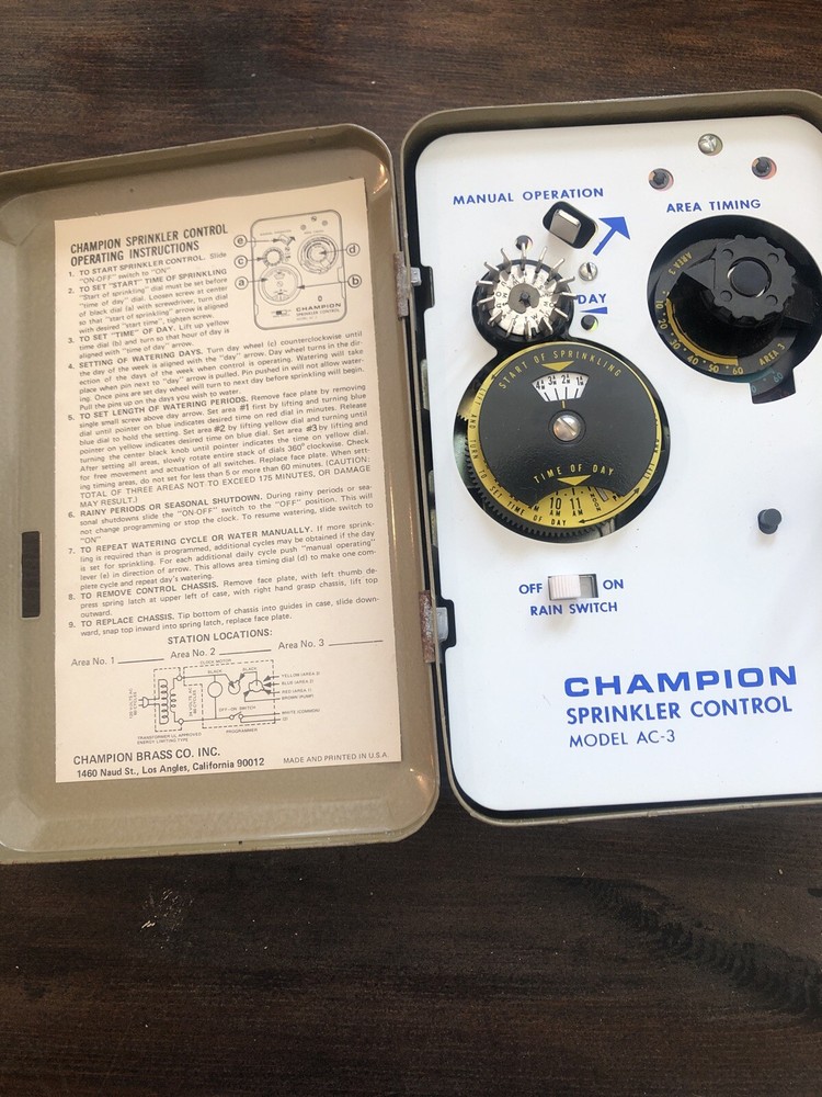 Champion Sprinkler Controller Model AC-3 Never Been Wired