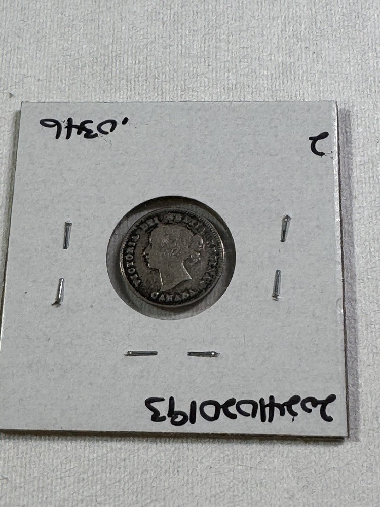 1893 Canada 5 Cents Small Silver Coin Cleaned