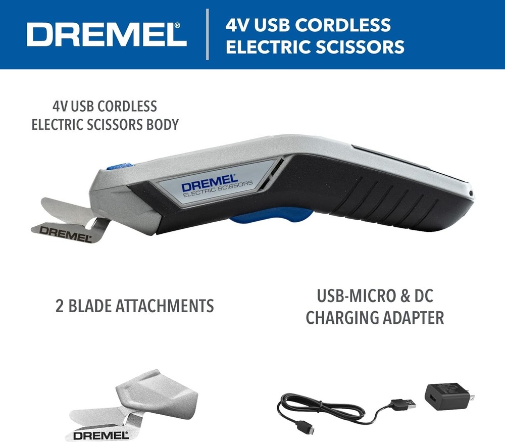 4V Cordless Electric Scissors with USB Rechargeable Battery
