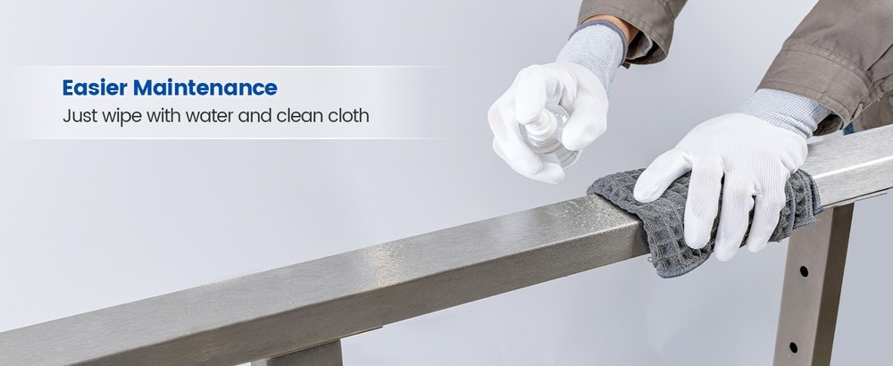 42" Side Mount Cable Railing Post Level Drilled Space-Saving Brushed Stainless