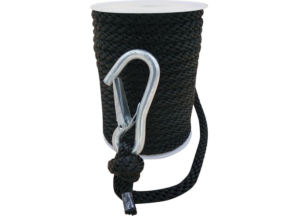 Extreme Max 3006.3442 BoatTector Solid Braid MFP Anchor Line/Hook 1/2x150' Black