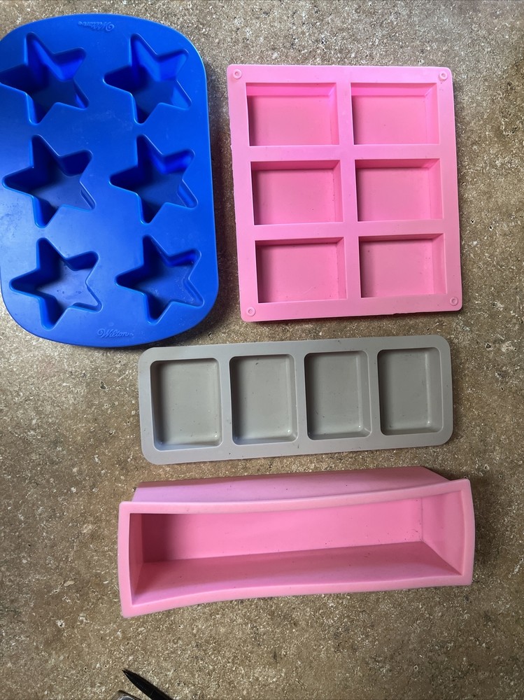 Set Of 4 Silicone Soap Making Molds
