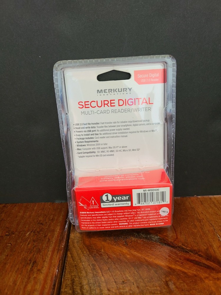 Merkury Innovations Secure Digital High-Speed Multi-Card Reader/Writer USB 2.0