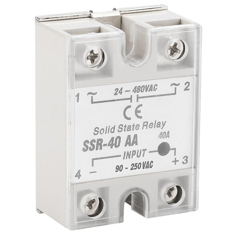 SSr 40AA 40A Solid State Relay Module AC-AC Input 90-250V AC Output 24-480V AC