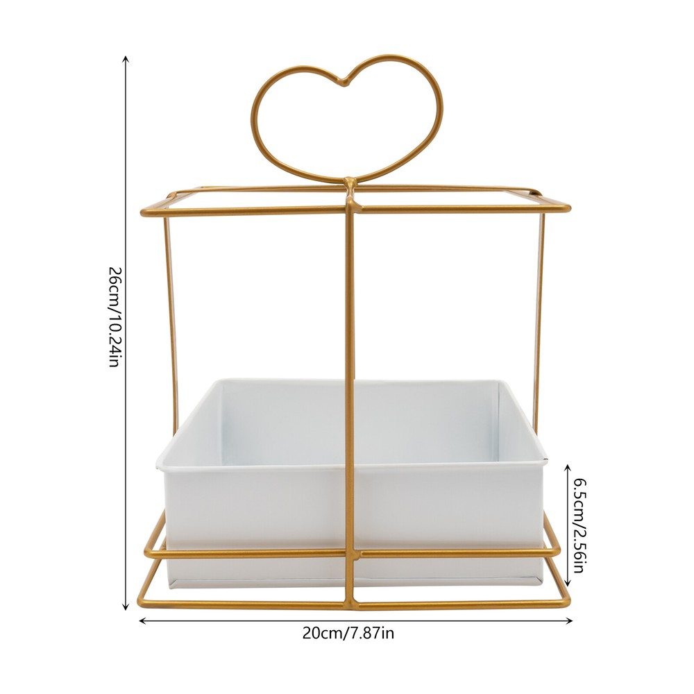 Wedding Decor Square Baskets 10pcs Iron w/Heart Handles