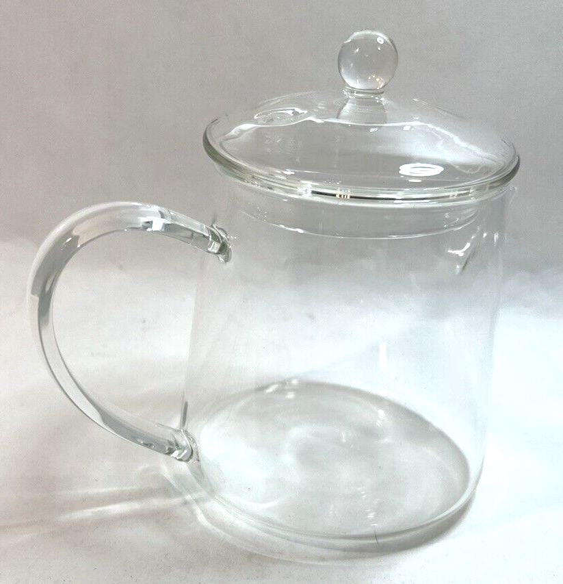 Clear Glass Personal Tea Steeping Pot & Vented Lid