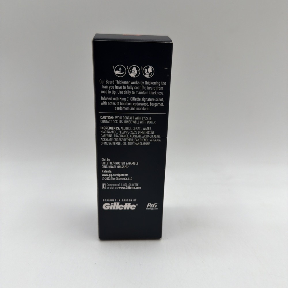 King C Gillette Beard Thickener Vitamin B complex and Caffeine 1.7 oz 1 Pack