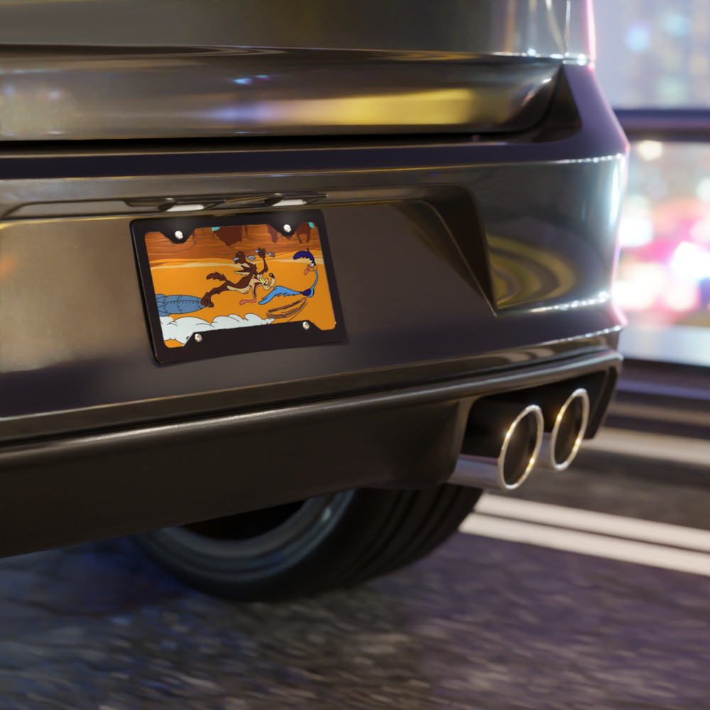 Road Runner and Wile E Coyote License Plate
