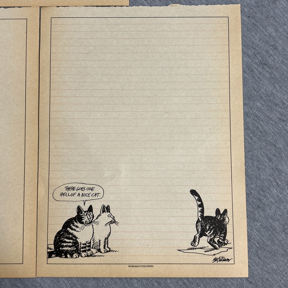Kliban Cat Notebook Notepad Paper Writing Sheet (5 Sheets) 8-1/2"x10-7/8"