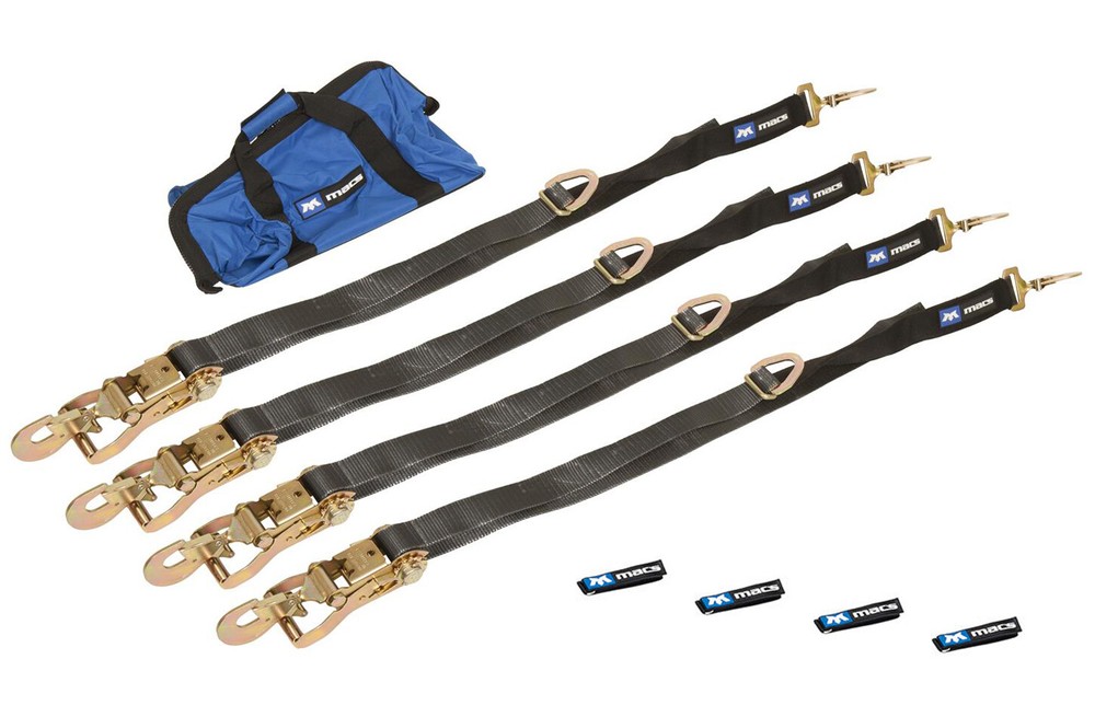 Macs Custom Tie-Downs 511118 4 Tie Down/Axle Strap Combo Direct Hook Tie Down St