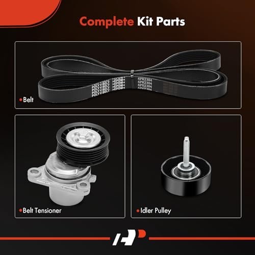 Engine Serpentine Belt Drive Kit Compatible with Mazda 6 2010 2011 2012 2013