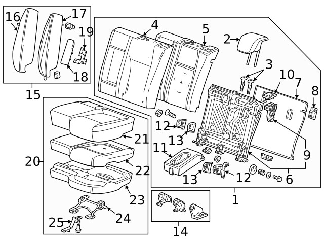 Genuine GM Medium Titanium Rear Driver Side Seat Back Bolster 95415747
