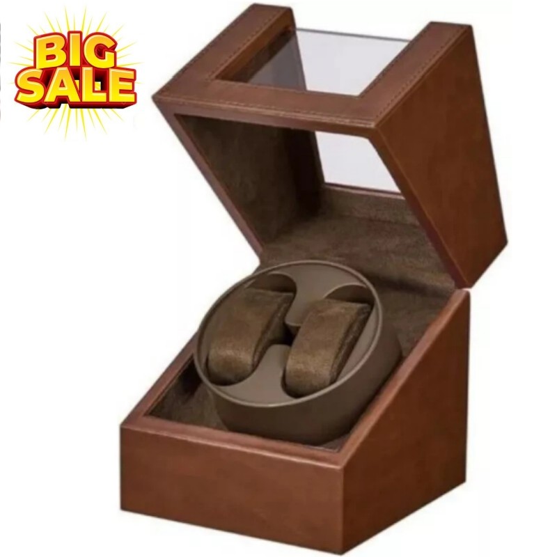 Automatic Rotation Double Watch Winder Box Leather Storage Display Case Gift new