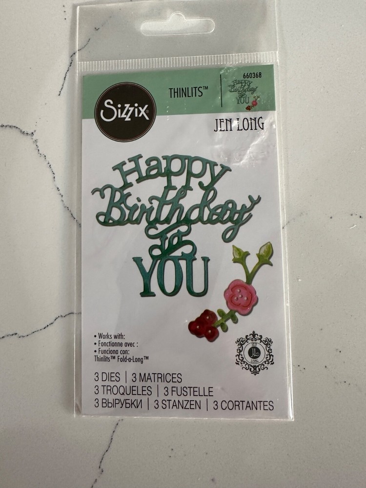 Sizzix Ellison Thinlits Designed by: Jen Long Happy Birthday to You Scrapbooking