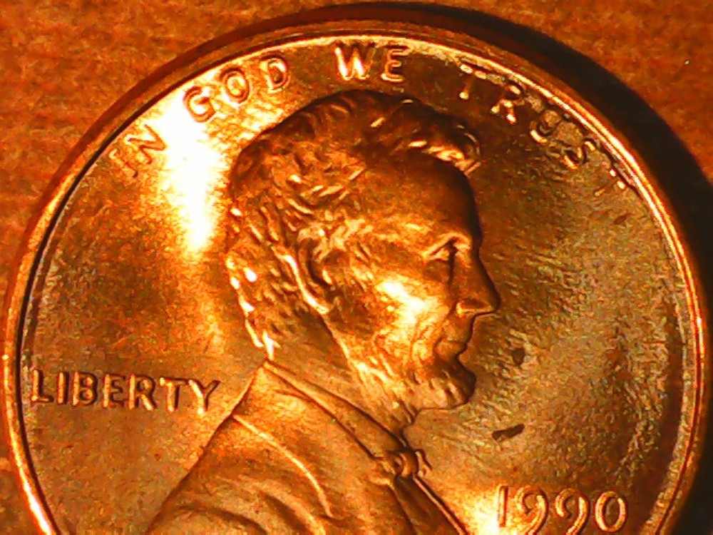 1990 Penny Die Crack Reverse