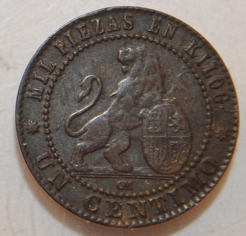 1870 Spain 1 centimos lot 643